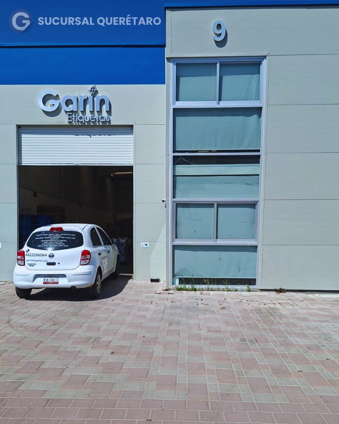 Fachada de Garín Etiquetas sucursal Querétaro, Cumbres de Conin
