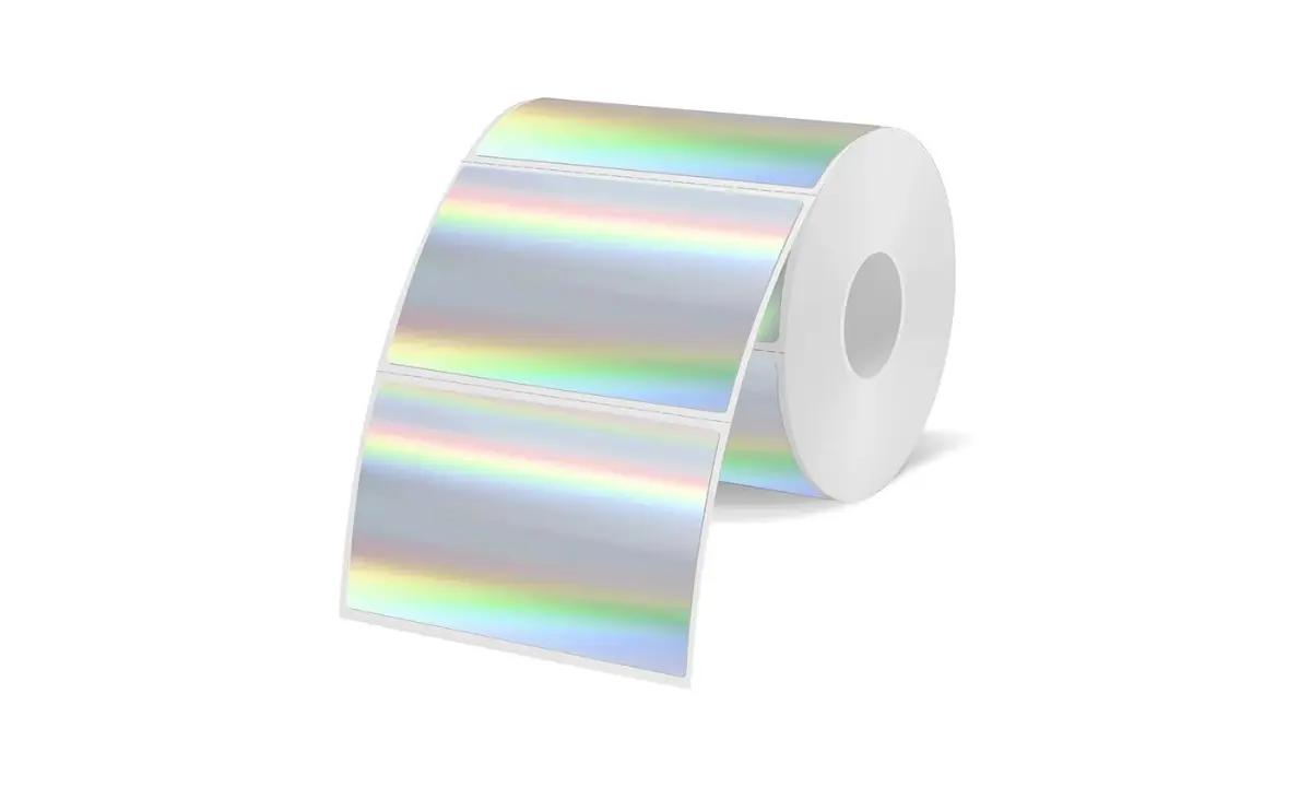 Etiqueta BOPP holográfica rainbow para seguridad y producto premium