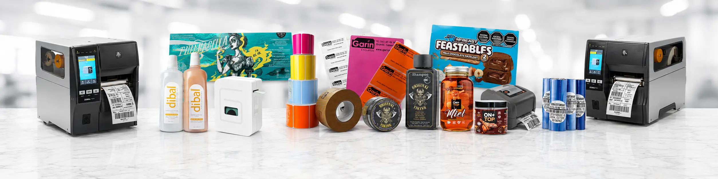 Garín Etiquetas — catálogo técnico de etiquetas autoadhesivas, ribbons e impresoras de transferencia térmica