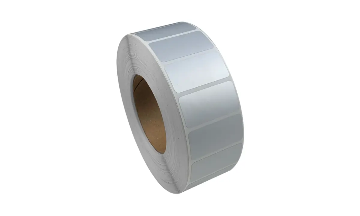 Etiqueta poliéster metalizado plata para placas y series industriales