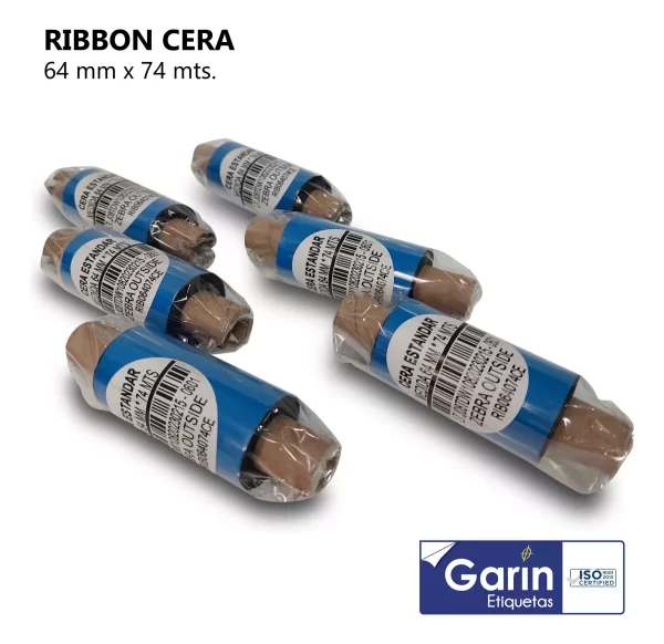 Pack 6 Ribbon Cera 64mm X 74mts Outside Garin - Image 2