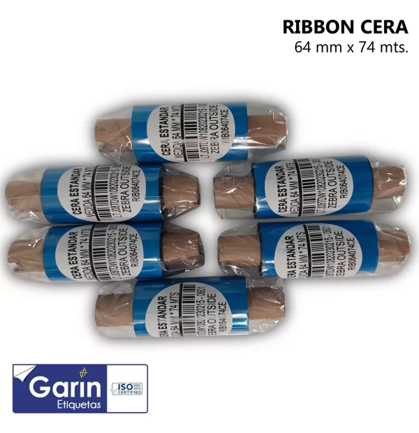 Pack 6 Ribbon Cera 64mm X 74mts Outside Garin - Image 3