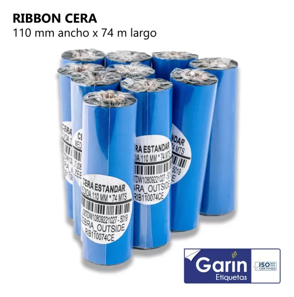 Pack 10 Ribbon Cera 110mm X 74mts Outside Garin - Image 3