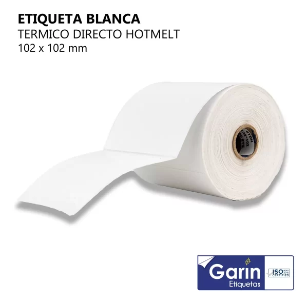 Rollo Etiqueta Térmica Directa 500pzs 102x102mm Garin - Image 2