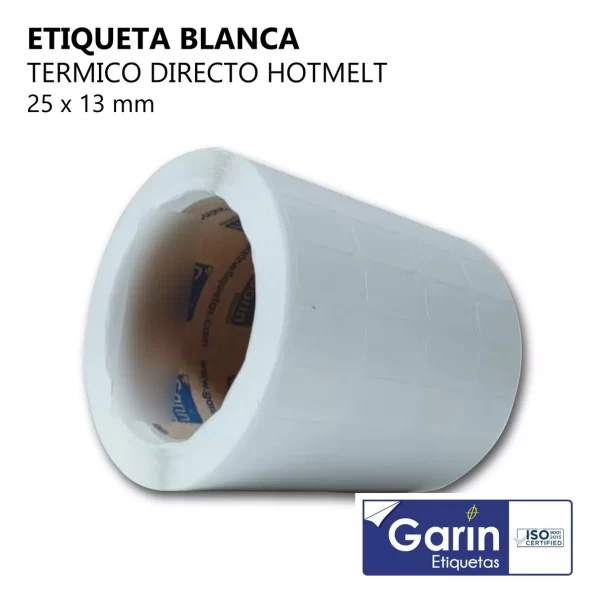 Rollo Etiqueta Thermal Transfer 12000pzs 25mmx13mm Garin - Image 4