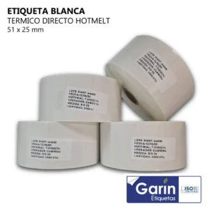 Etiquetas Térmicas 51x25mm Pack 4 — 10,000 pzs