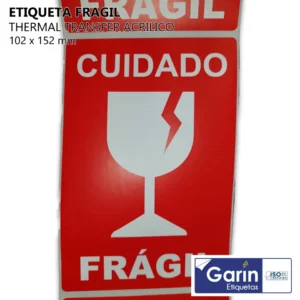 Etiqueta FRÁGIL 102x152mm — Pack 3 / 1,500 pzs
