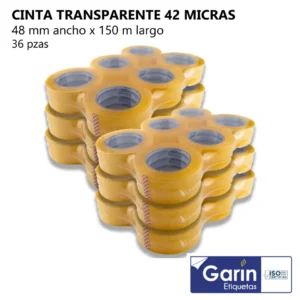 Cinta BOPP Transparente 48mm | Caja 36 Rollos
