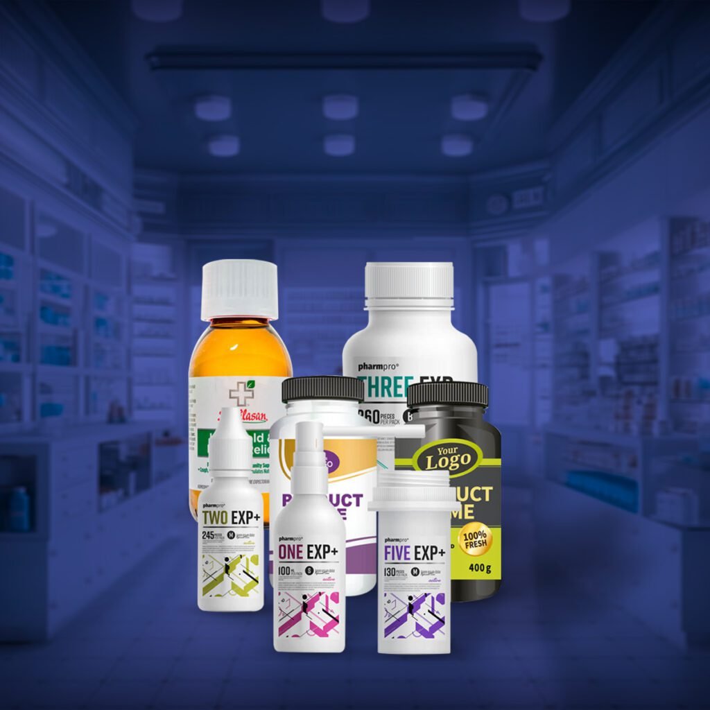 farmaceutico etiqueta de productos farmaceuticos