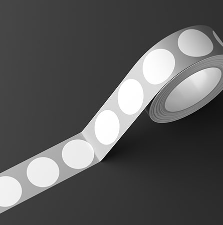 garin etiquetas blancas adhesiva circular